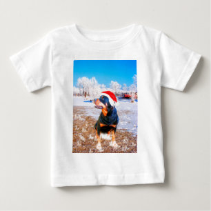 Rottweiler Dog Weihnachtsmalerei Baby T-shirt