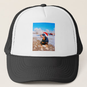 Rottweiler Dog Weihnachtsmalerei Truckerkappe