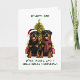 Rottweiler Dogs Christmas Feiertagskarte