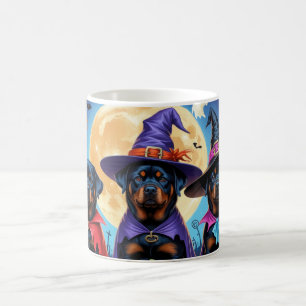 Rottweiler Dogs Pumpkin Halloween Funny Kaffeetasse