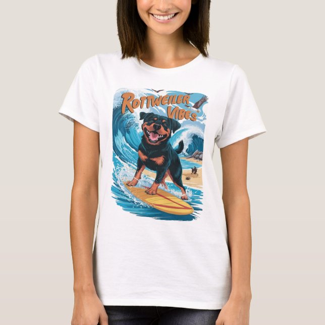 Rottweiler Dogs Surfabenteuer T-Shirt (Vorderseite)