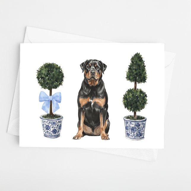 Rottweiler Doppy Topiary Watercolor-Karte Karte (Von Creator hochgeladen)