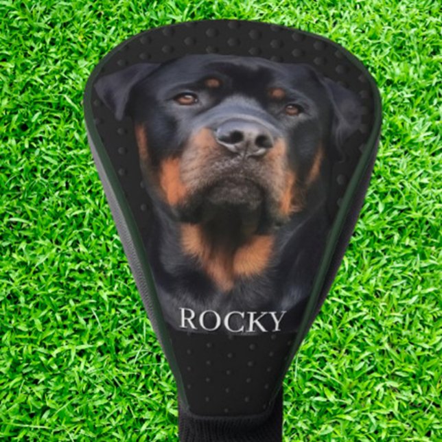 Rottweiler Dunkelgrau Golf Headcover (Protect your clubs in style with our Rottweiler golf head cover featuring dark grey dots)