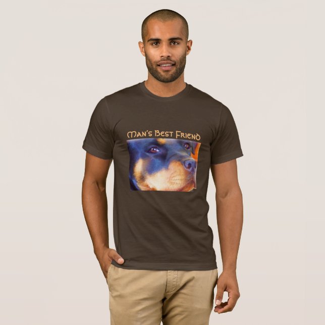 Rottweiler Editable Portrait Beautiful Animal Dog T-Shirt (Vorne ganz)