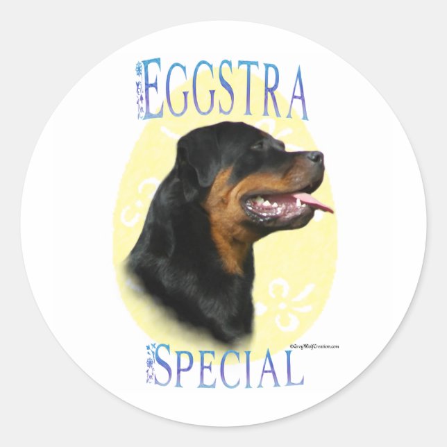 Rottweiler Eggstra Special - Aufkleber (Vorderseite)