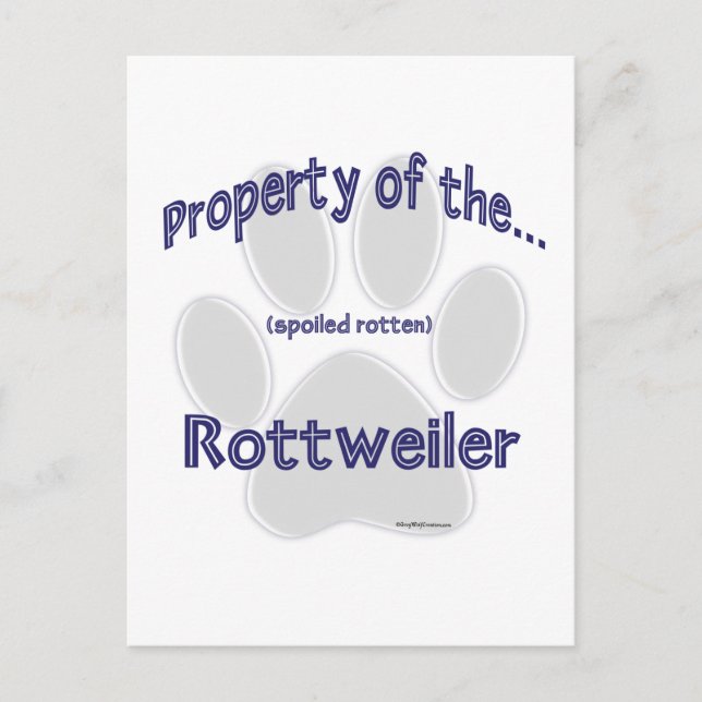 Rottweiler-Eigenschaft Postkarte (Vorderseite)