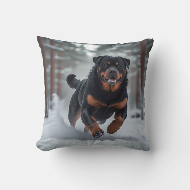 Rottweiler Elegant Throw Kissen (Vorderseite)