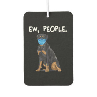 Rottweiler ew people dog wearing face mask autolufterfrischer