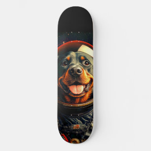 Rottweiler Explores Skateboard