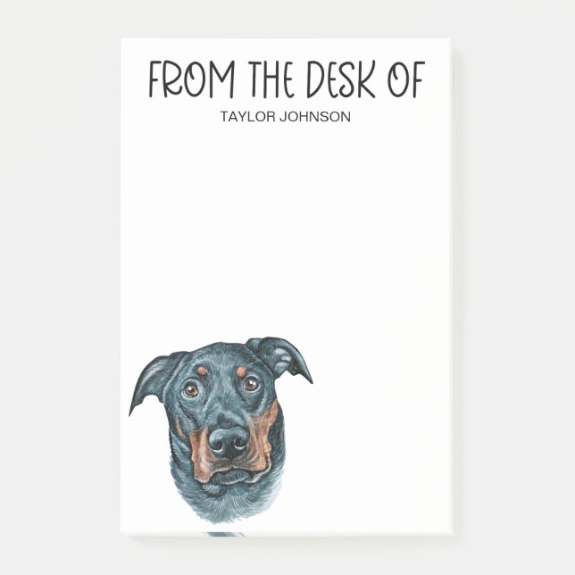 Rottweiler-Fan Post-it Klebezettel (Vorderseite)