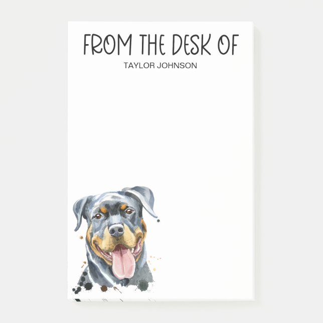 Rottweiler-Fan Post-it Klebezettel (Vorderseite)