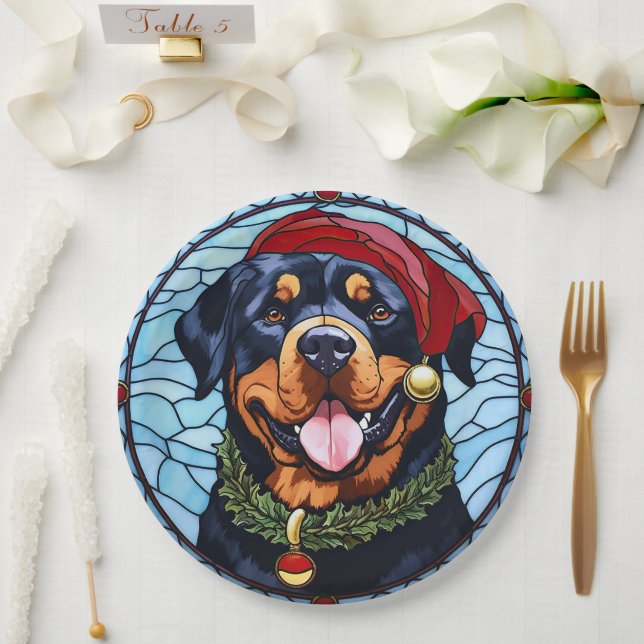 Rottweiler Festgläserweihe Pappteller (Hochzeit)