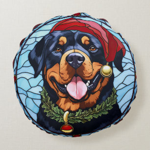 Rottweiler Festgläserweihe Rundes Kissen