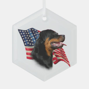 Rottweiler-Flagge Ornament Aus Glas