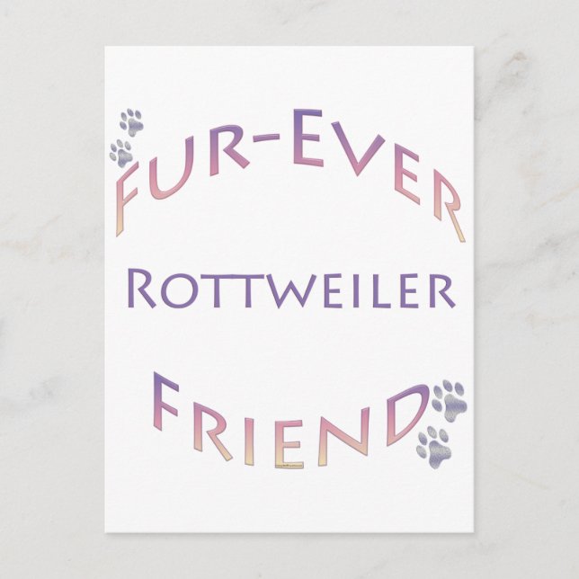 Rottweiler Furever Friend Postkarte (Vorderseite)