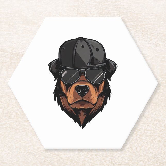 Rottweiler Gangster Untersetzer (Vorderseite)