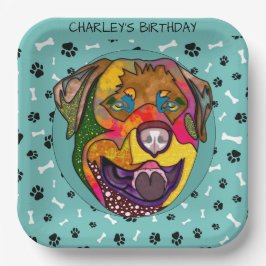 Rottweiler-Geburtstags-Teller Pappteller