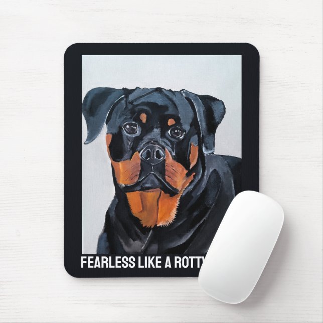Rottweiler-Gemälde von Alfred Fox Mousepad (Mit Mouse)