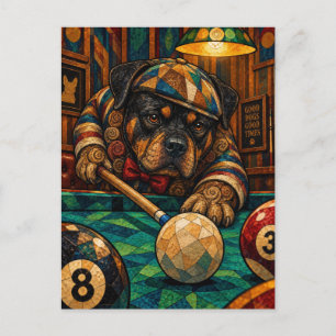 Rottweiler, geometrisches Mosaik Postkarte