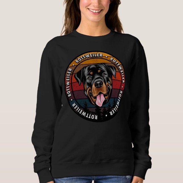 Rottweiler gestörter Sonnenuntergang Retro-Hunde G Sweatshirt (Vorderseite)