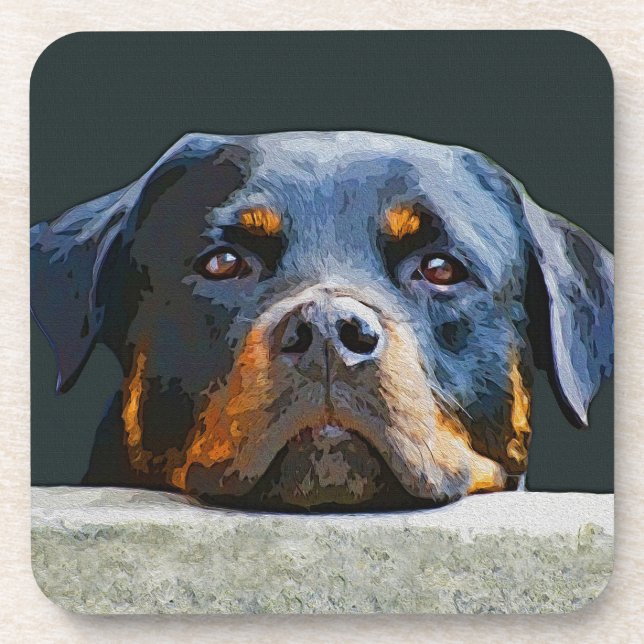 Rottweiler Getränkeuntersetzer (Vorderseite)