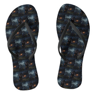 Rottweiler Halloween Beängstigend Flip Flops