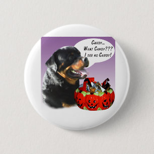 Rottweiler Halloween Candy Button
