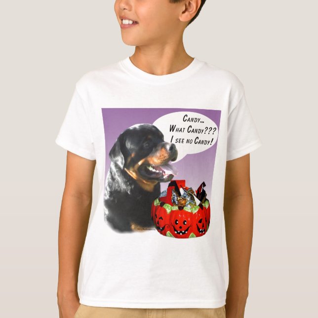 Rottweiler Halloween Candy T-Shirt (Vorderseite)