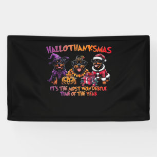 Rottweiler Halloween Erntedank Weihnachtsklasse Banner