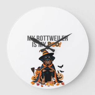 Rottweiler Halloween-Kostüm Mein Rottweiler ist M Große Wanduhr