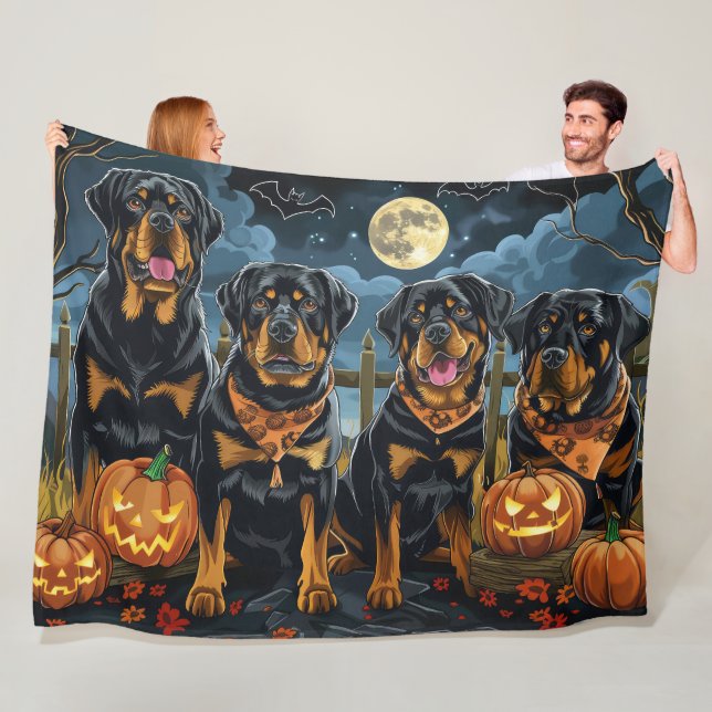 Rottweiler Halloween Spooky Fleecedecke (Beispiel)