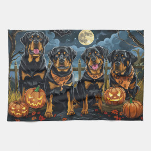 Rottweiler Halloween Spooky Geschirrtuch