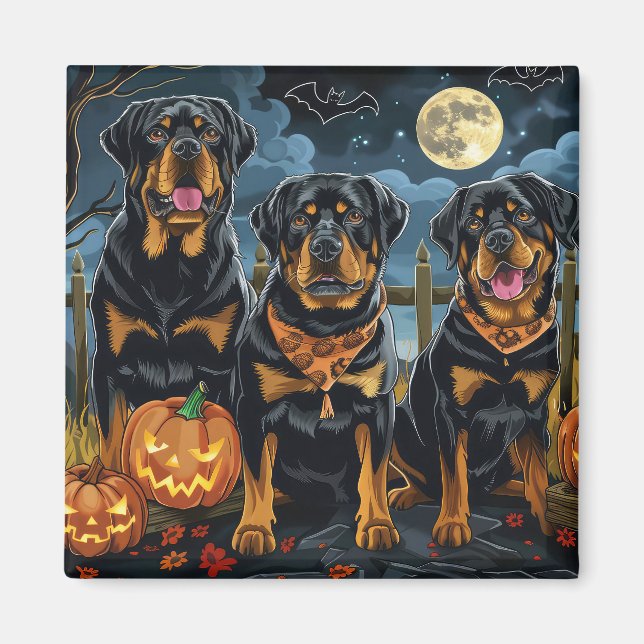 Rottweiler Halloween Spooky Magnet (Vorne)
