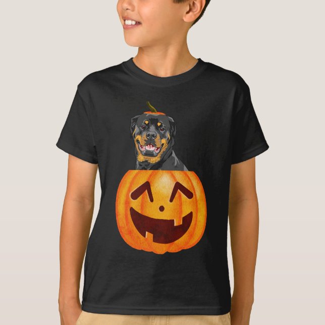 Rottweiler Halloween T - Shirt (Vorderseite)