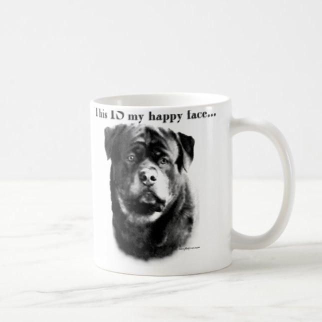 Rottweiler Happy Face Kaffeetasse (Rechts)