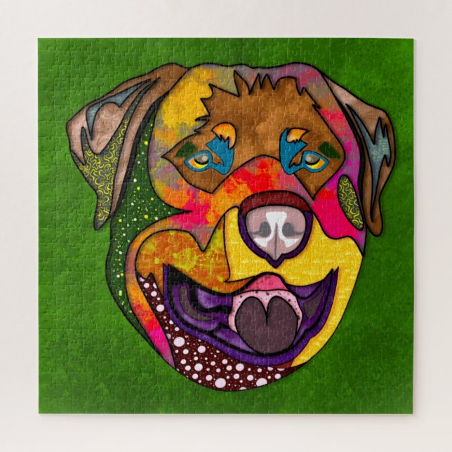 Rottweiler hässliche Gesicht Jigsaw Puzzle (Vertikal)