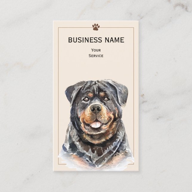 Rottweiler Haustier Groomer/Tierärztin/Sitze Visitenkarte (Vorderseite)