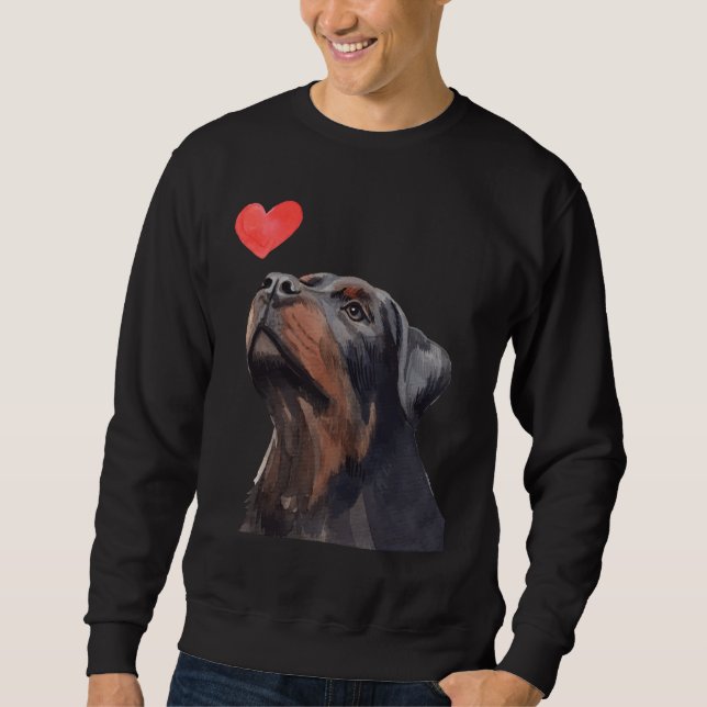 Rottweiler Heart Dog Love Sweatshirt (Vorderseite)