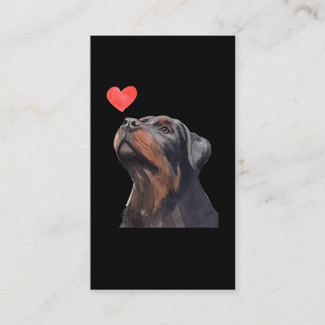 Rottweiler Heart Hund Liebe Visitenkarte (Vorderseite)