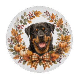 Rottweiler-Herbstkranz Schneidebrett