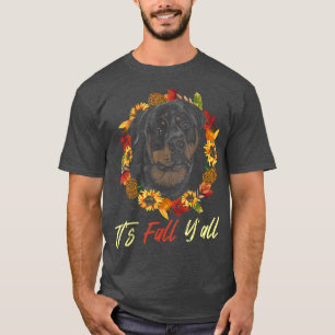 Rottweiler Herbstsaison Leopard Pumpkin Dog T-Shirt