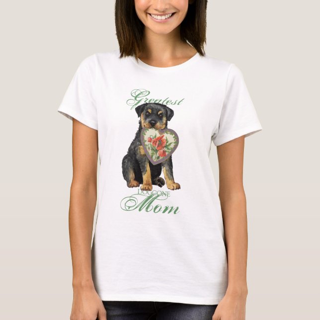 Rottweiler Herz-Mama T-Shirt (Vorderseite)