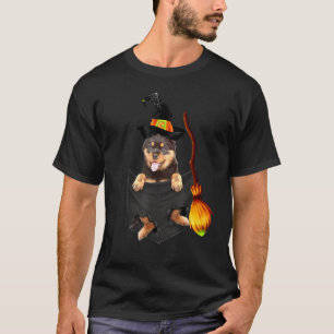 Rottweiler Hexentasche Halloween Hund T-Shirt