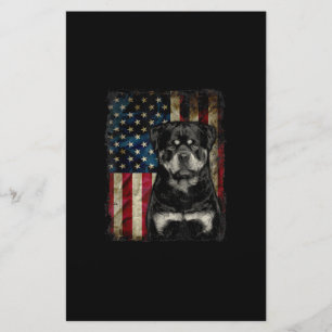 Rottweiler Hund 4. july amerikanischer Fahnenpatri Briefpapier