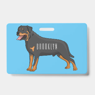 Rottweiler-Hund Cartoon-Illustration Ausweis
