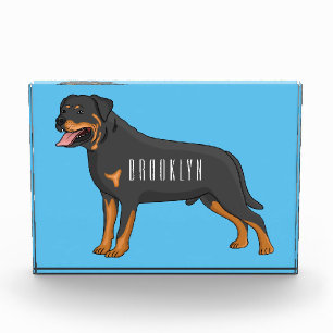 Rottweiler-Hund Cartoon-Illustration Fotoblock