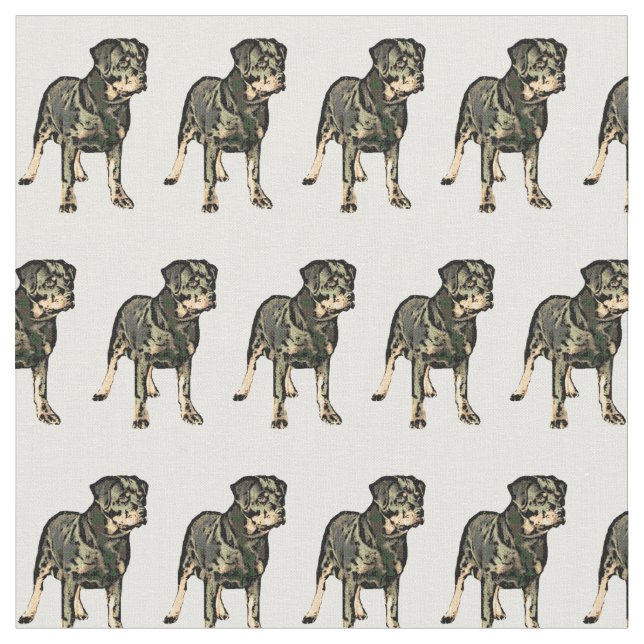 Rottweiler Hund Custom Fabric Stoff (Nahaufnahme)
