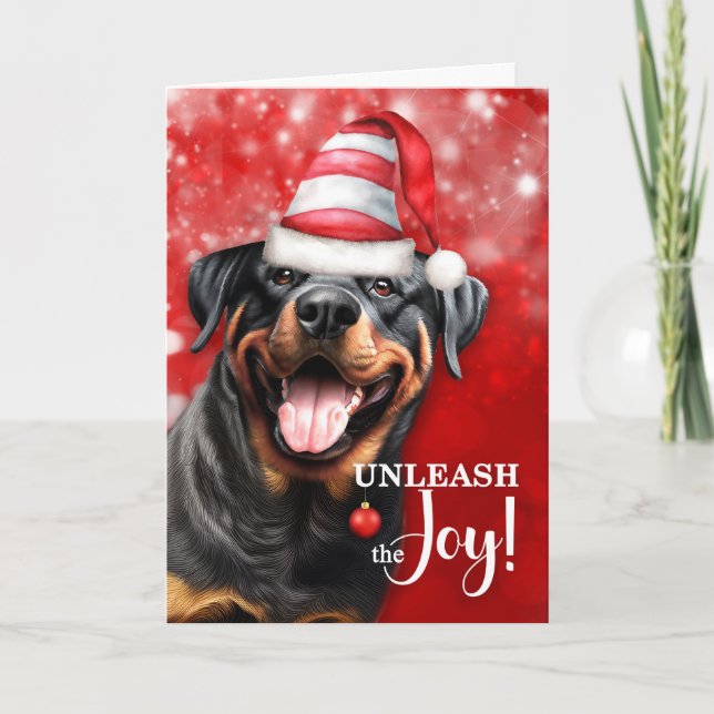 Rottweiler Hund entleash die Freude Weihnachten (Vorderseite)