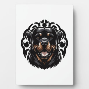 Rottweiler-Hund-Gesicht Fotoplatte