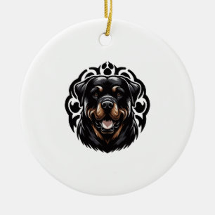 Rottweiler-Hund Gesicht Keramik Ornament